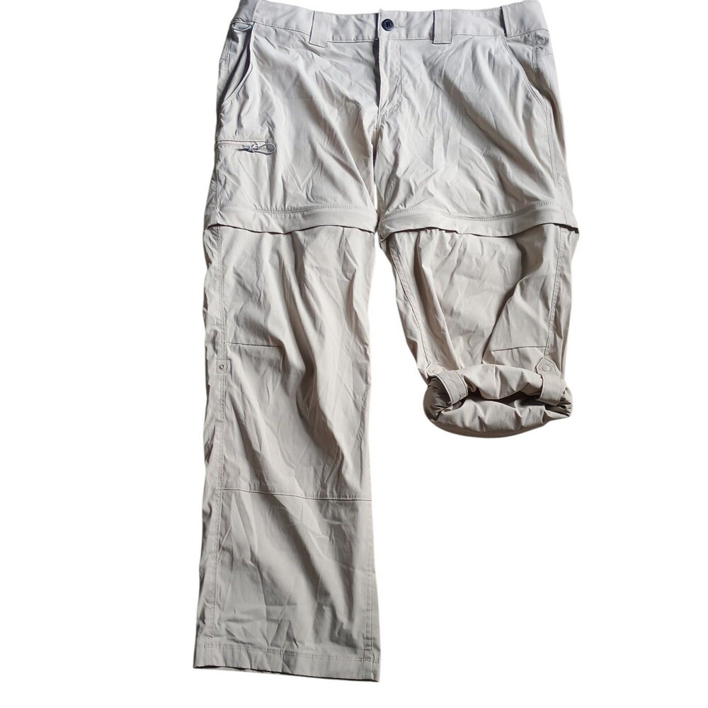 World Wide Sportsman Pants Women’s 18 Beige convertible Zip Off Roll Up 40x31